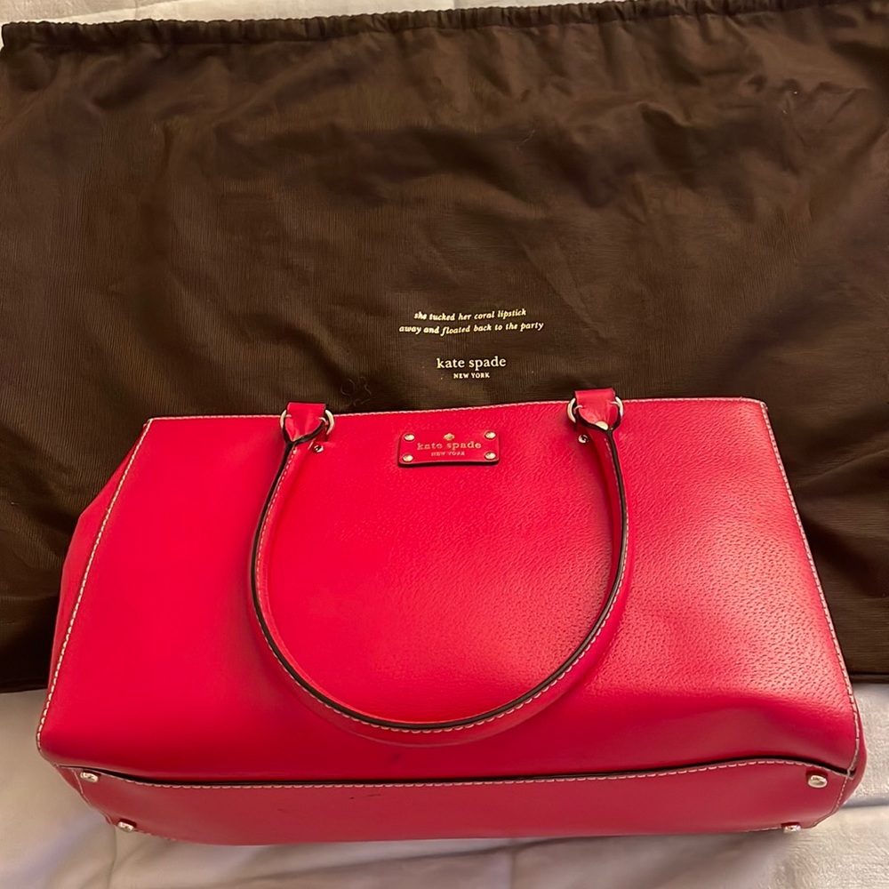 Kate spade red leather tote/shoulder bag